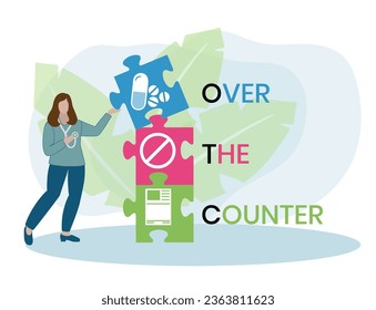 OTC Over The Counter - off-exchange trading is done directly between two parties, without the supervision of an exchange, acronym text concept background
