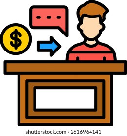 Otc Trading Line Filled Vector Icon Design