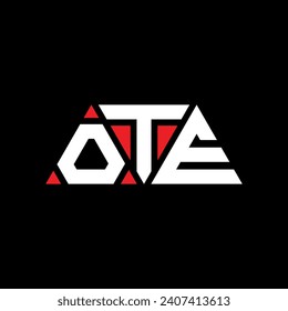 Diseño del logotipo de la letra del triángulo OTE con forma de triángulo. Monograma de diseño del logotipo del triángulo OTE. Plantilla de logotipo vectorial de triángulo OTE con color rojo. Logotipo triangular OTE Diseño sencillo, elegante y lujoso.