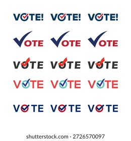 OTE And VOTE Letter Initial Logo Design Vector Illustration on white background. 