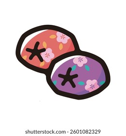 Otedama illustration icon.Simple vector outline, clipart for graphic design.
