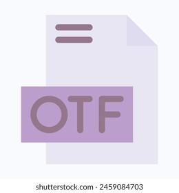 OTF File Format Vector Icon, Isolated On Abstract Background.
