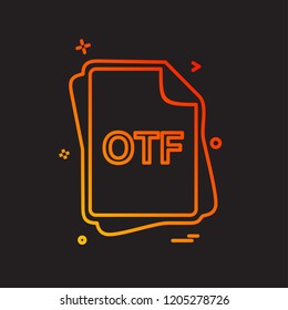 OTF file type icon design vector