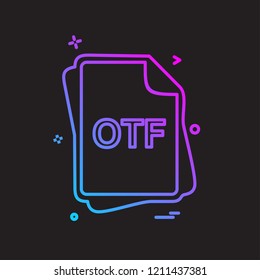 OTF file type icon design vector