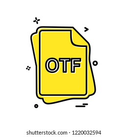 OTF file type icon design vector