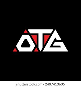 OTG triangle letter logo design with triangle shape. OTG triangle logo design monogram. OTG triangle vector logo template with red color. OTG triangular logo Simple, Elegant, and Luxurious design.