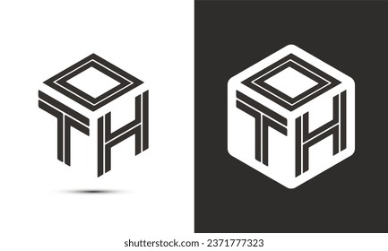 OTH letter logo design with illustrator cube logo, vector logo modern alphabet font overlap style. Premium Business logo icon. White color on black background