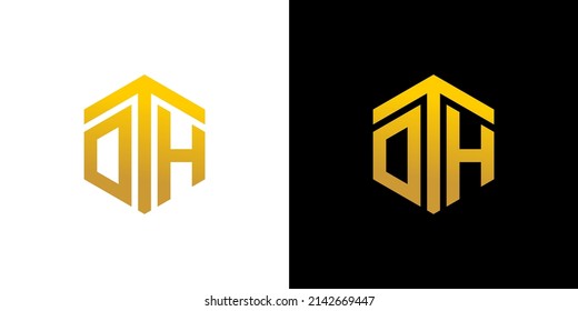 Plantilla de vectores de iconos de monograma de diseño de logotipo OTH Letter