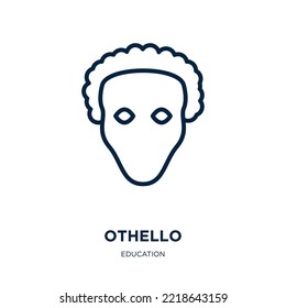 othello icon from education collection. Thin linear othello, 50, owl outline icon isolated on white background. Line vector othello sign, symbol for web and mobile