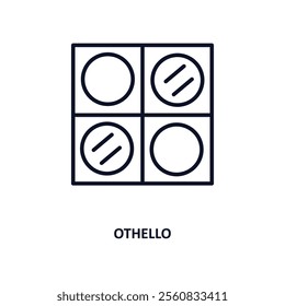 othello outline icon.  Thin line icon from education collection. Editable vector isolated on white background