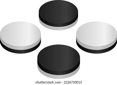 Othello stone isolated vector illustration.