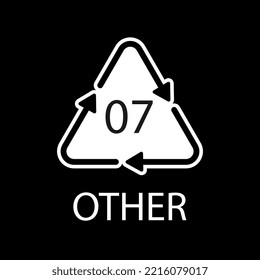 OTHER 07 recycling code symbol. Plastic recycling vector polyethylene sign.