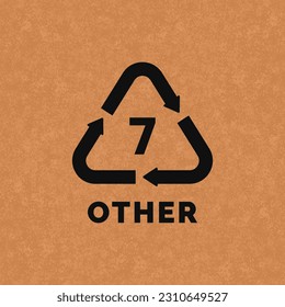 Other 7 plastic recycle symbol icon vector