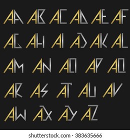A and other alphabet letters monogram logo