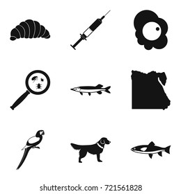 Other animal icons set. Simple set of 9 other animal vector icons for web isolated on white background
