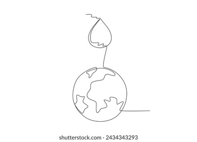 In other cities,water is sometimes scarce. World water day one-line drawing