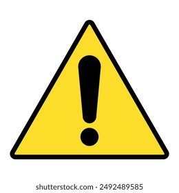 Other danger ahead sign, exclamation mark in yellow and black triangle symbol, isolated on white background