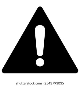 Other danger ahead sign, exclamation mark in triangle symbol, black and white illustration isolated on white background