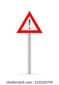 Other danger road sign on a white background. Vector illustration.