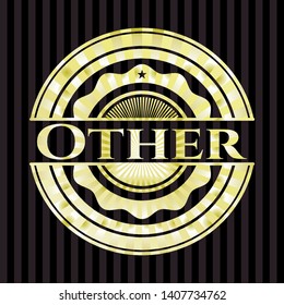 Other gold badge or emblem. Vector Illustration. Detailed.
