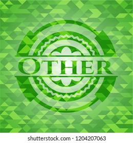 Other green emblem with mosaic background