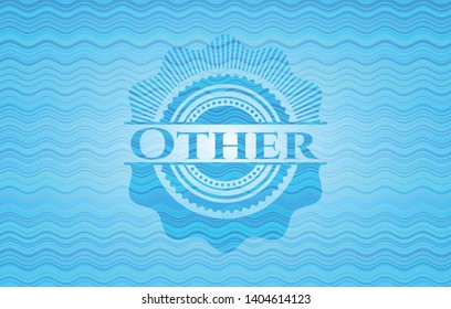 Other light blue water wave emblem background. Vector Illustration. Detailed.