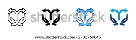 Other Option Multiple Style Icon Design Vector - Hands holding branching arrows representing alternative choices and multiple paths