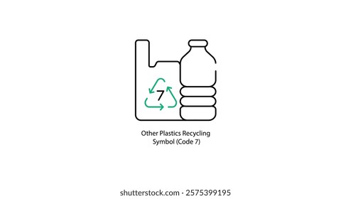 Other Plastics Recycling Symbol with Code 7 Icon Design