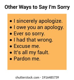 other ways to say I'm sorry in english