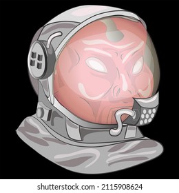 Otherworldly Creature in a Space Suit Vector Illustration