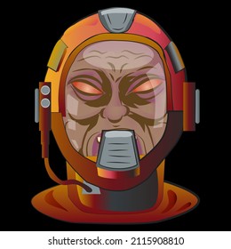 Otherworldly Creature in a Space Suit Vector Illustration