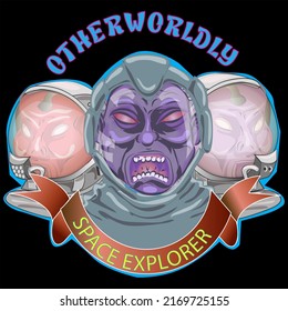 Otherworldly Space Explorer Alien in Space Suit Illustration