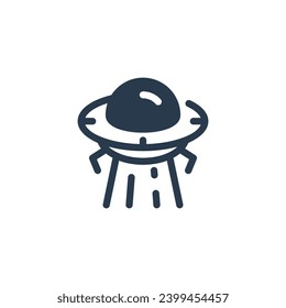 Otherworldly UFO Vehicle in Superhero Scenario Vector Icon Illustration