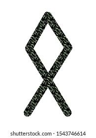 Othila. Ancient Scandinavian runes Futhark. Used in magical scripts, amulets, fortune telling. Scandinavian and Germanic writing. White background