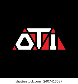 Diseño del logotipo de la letra del triángulo OTI con forma de triángulo. Monograma de diseño del logotipo del triángulo OTI. Plantilla de logotipo vectorial de triángulo OTI con color rojo. Logo triangular OTI Diseño sencillo, elegante y lujoso.