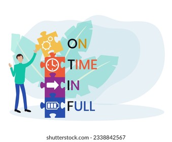 OTIF - On Time In Full acronym. business concept background. vector illustration concept with keywords and icons. lettering illustration with icons for web banner, flyer, landing page