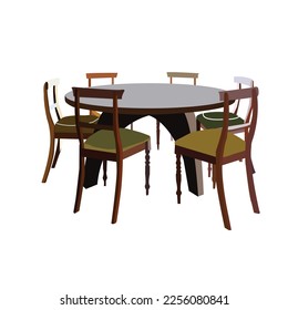  Otis Solid Hardwood Dining Table.Santa .Classic Mid Century Modern Dining Table.Signature Solid Oak Dining Table.HATIL Dining Platter-156 and Lime-128 (6 Chair and 1 Table with NTM Glass).