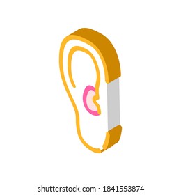 Otitis-Krankheit isometrische Vektorgrafik. Anzeichen einer Otitis. einzelne Symbolillustration