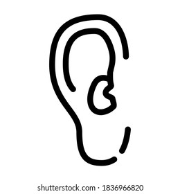 vector de icono de la línea de la enfermedad de otitis. signo de la enfermedad de otitis. símbolo de contorno aislado ilustración negra