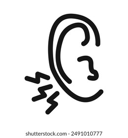 Otitis icon Black line art vector logo