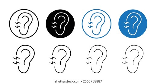 Otitis icon Black and white outline vector