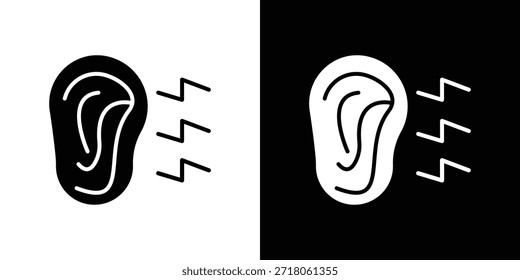 Otitis-Symbol. Einfaches, hochwertiges Piktogramm. Moderner solider Stil