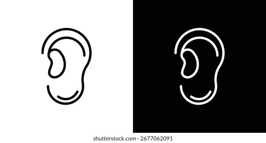 Ícone de otite. Linha fina simples, vetores de contorno