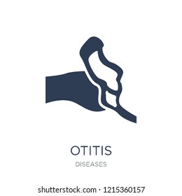 Otitis icon. Trendy flat vector Otitis icon on white background from Diseases collection, vector illustration can be use for web and mobile, eps10