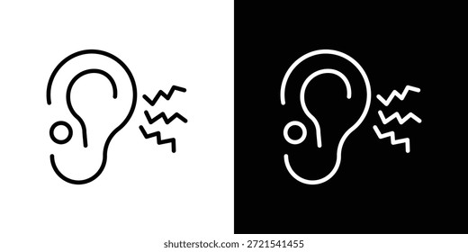 Icono de Otitis en estilo lineal delgado de trazo de moda.