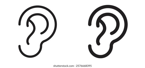 Otitis icons in outline and stroke versions