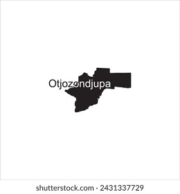 Otjozondjupa Namibia map and black lettering design on white background