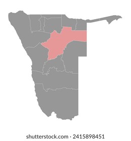 Otjozondjupa region map, administrative division of Namibia. Vector illustration.