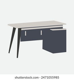 otobi office table illustration on white background