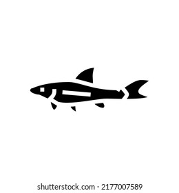otocincluye el vector de iconos de glifos de pescado. otocinclusive el signo del pescado. ilustración de símbolo aislado